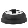 VEVOR Microwave Splatter Cover & Mat, 10.8" Collapsible Microwave Lid for Food, 500 Fahrenheit Heat-Resistant Silicone & Tempered Glass Splatter Guard