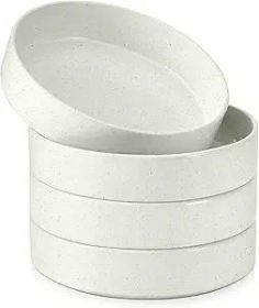 Pasta Bowls Set of 4, 35oz Ceramic Large Salad Bowl Plates for Serving Soup Dinner, Shallow Stoneware Pasta Plate, Microwave & Dishwasher Safe