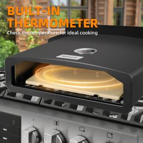 15.7" x 13.7" x 4"Portable Pizza Oven for Outdoor Camp Stove and Indoor Gas Range, Stove Burner Top Pizza Box with Pizza Stone and Pizza Peel,Blac