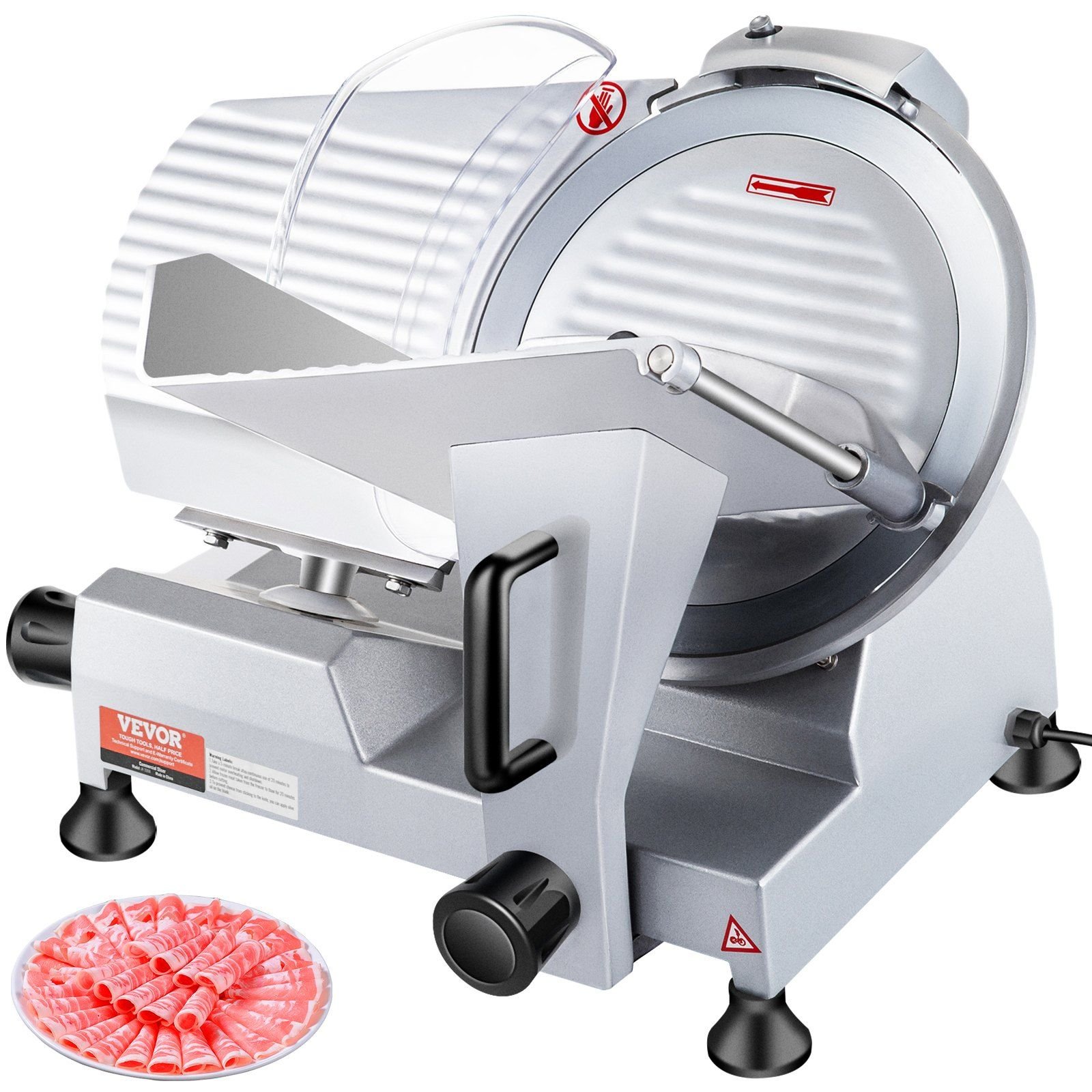 VEVOR 240W Commercial Meat Slicer, Electric Deli Food Slicer, 10" Carbon Steel Blade Electric Food Slicer, 350-400RPM Meat Slicer VEVOR 240W Commercial Meat Slicer, Electric Deli Food Slicer, 10" Carbon Steel Blade Electric Food Slicer, 350-400RPM Meat Slicer