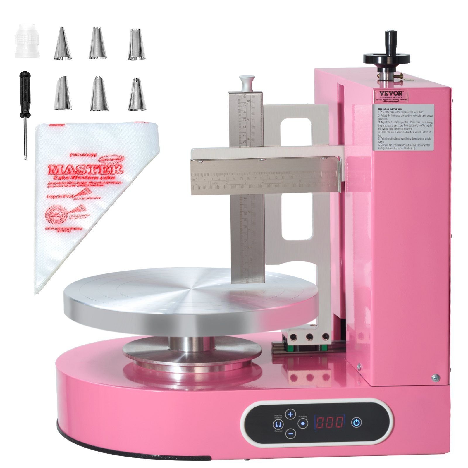 VEVOR Cake Decorating Machine, Cake Cream Spreading Coating Smearing Machine, Low Noise Cake Frosting Machine, Turntable with Adjustable Scraper VEVOR Cake Decorating Machine, Cake Cream Spreading Coating Smearing Machine, Low Noise Cake Frosting Machine, Turntable with Adjustable Scraper