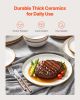 VEVOR Dinnerware Set, Service for 4 (12 PCS), Round Plates and Bowls Sets, Scratch Resistant Ceramic Dinner Ware