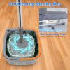 Spin Mop and Bucket System Includes Dual Compartment Mop Bucket 4Pcs Thick Washable Microfiber Mop Pads for Home Cleaning