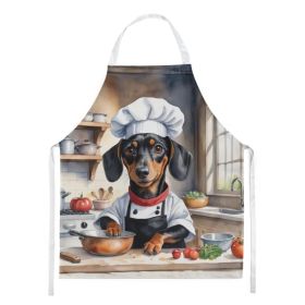 Dachshund The Chef Apron Cooking Kitchen Server Baking Crafts Gardening for Adult Women Men, Unisex, Large, Multicolor (Option: default)