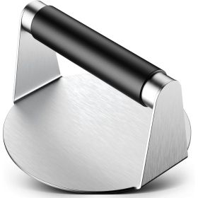Smash Burger Press, Stainless Steel Hamburger Smasher For Griddle, 5.5 Inch Non-Stick Meat Patty Press With Safe Handle (Option: MULTI)