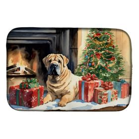 Shar Pei Cozy Christmas Dish Drying Mat Absorbent Dish Drying Mat Pad for Kitchen Counter Dish Drainer Mat for Countertop, 14 x 21", Multicolor (Option: default)