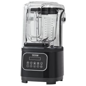 VEVOR Professional Blender with Shield, Commercial Countertop Blenders, 68 oz Plastic Jar Blender Combo, Stainless Steel 9 Speed & 5 Functions Blender (Default: Default)