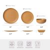 12-Piece Stoneware Dinner Plates Bowls Sets | Microwave & Dishwasher Safe | Non-Toxic Dinner Plates Bowls Set | Stackable Matte Glaze Kitchenware for